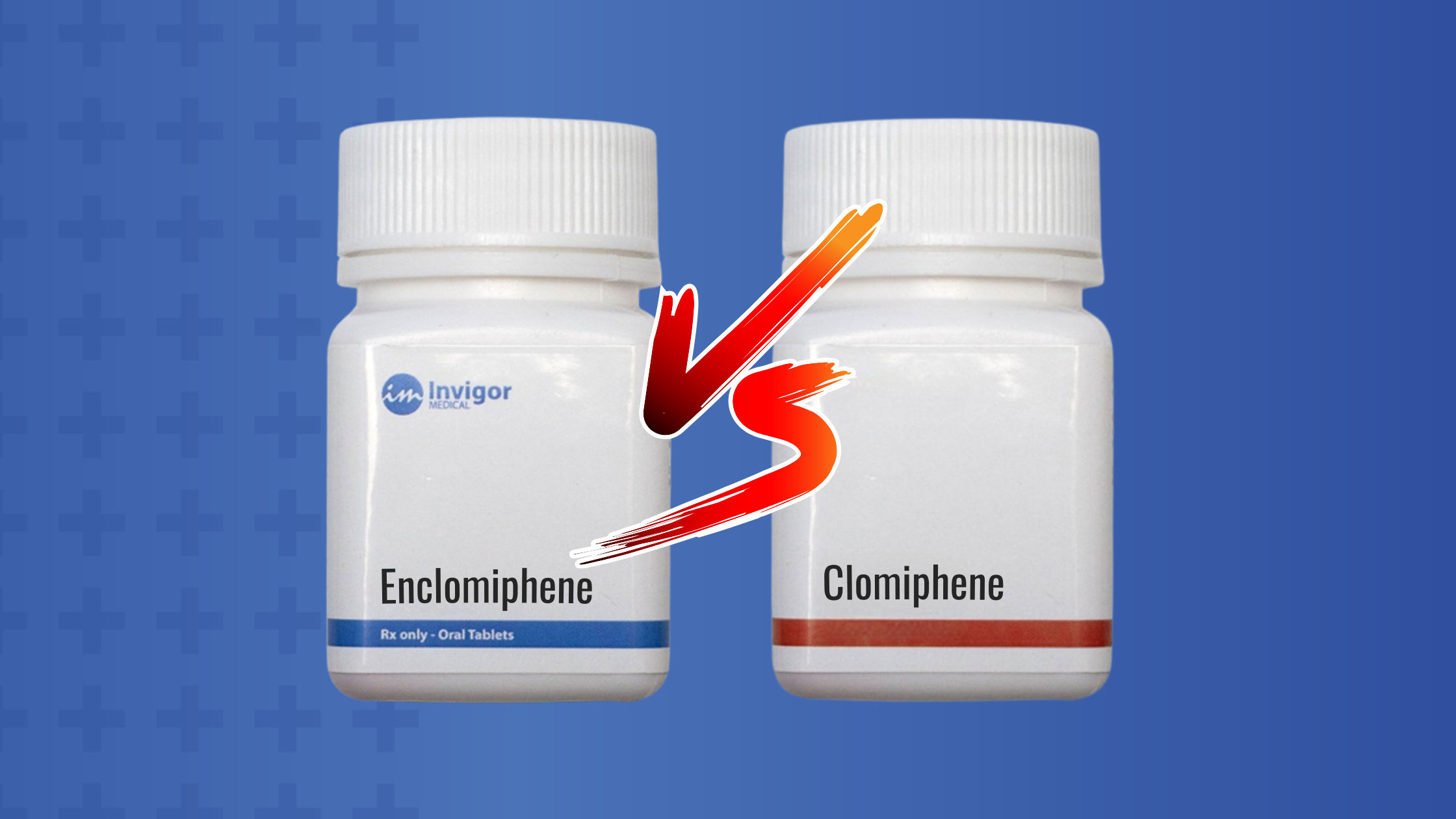 A bottle of Enclomiphene pills Vs a bottle of Clomiphene pills