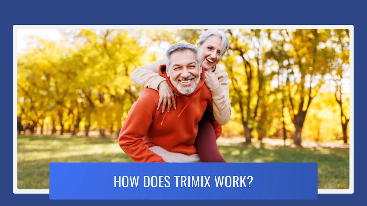 Middle aged couple outside, happy