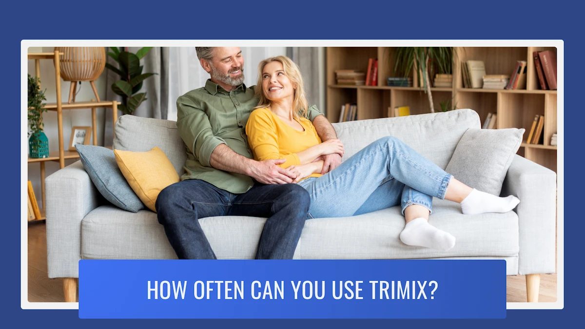 Middle age couple sitting on the couch