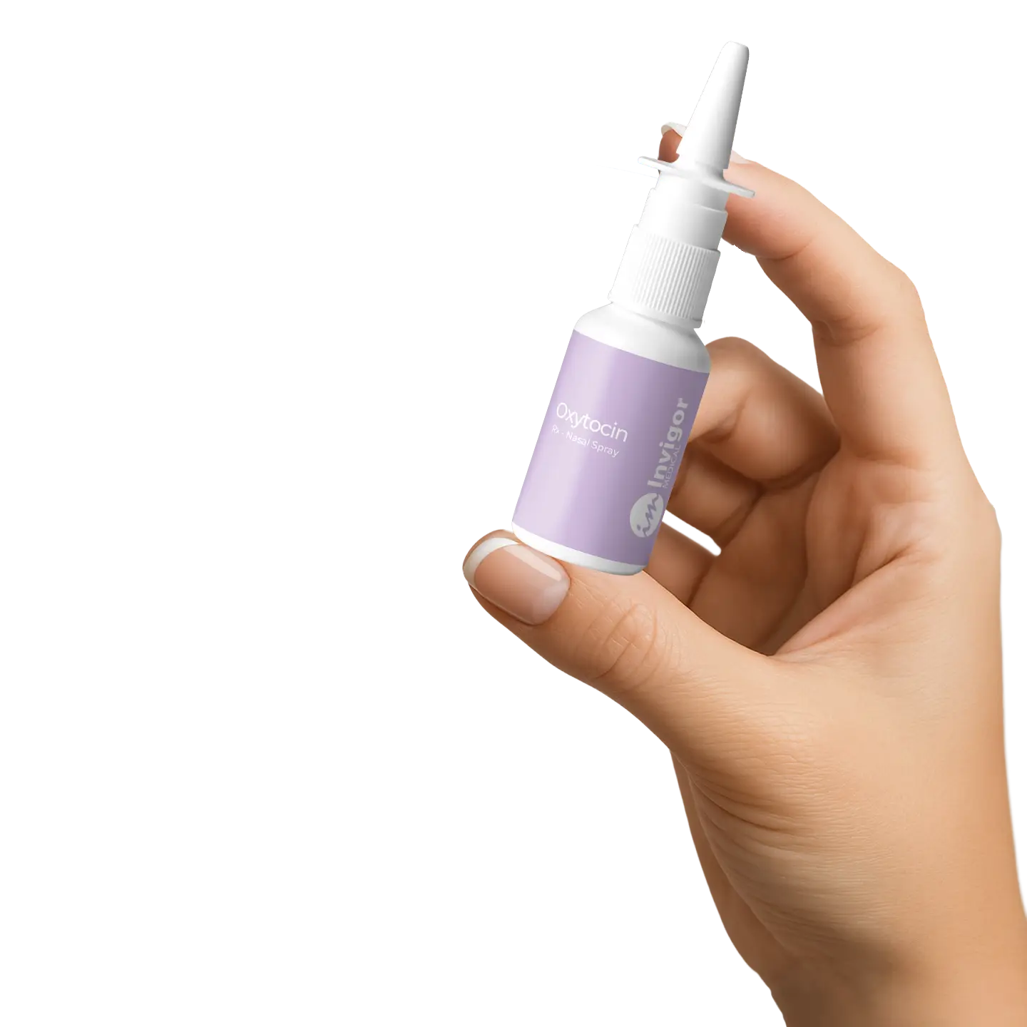 Oxytocin Nasal Spray Medication in Hand