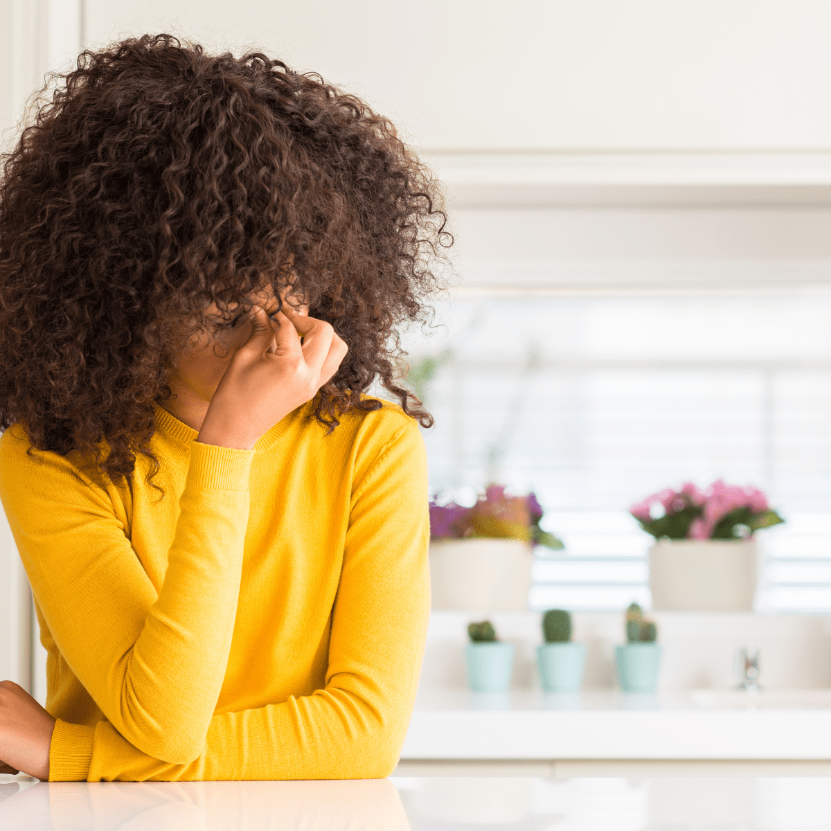 A woman with fatigue