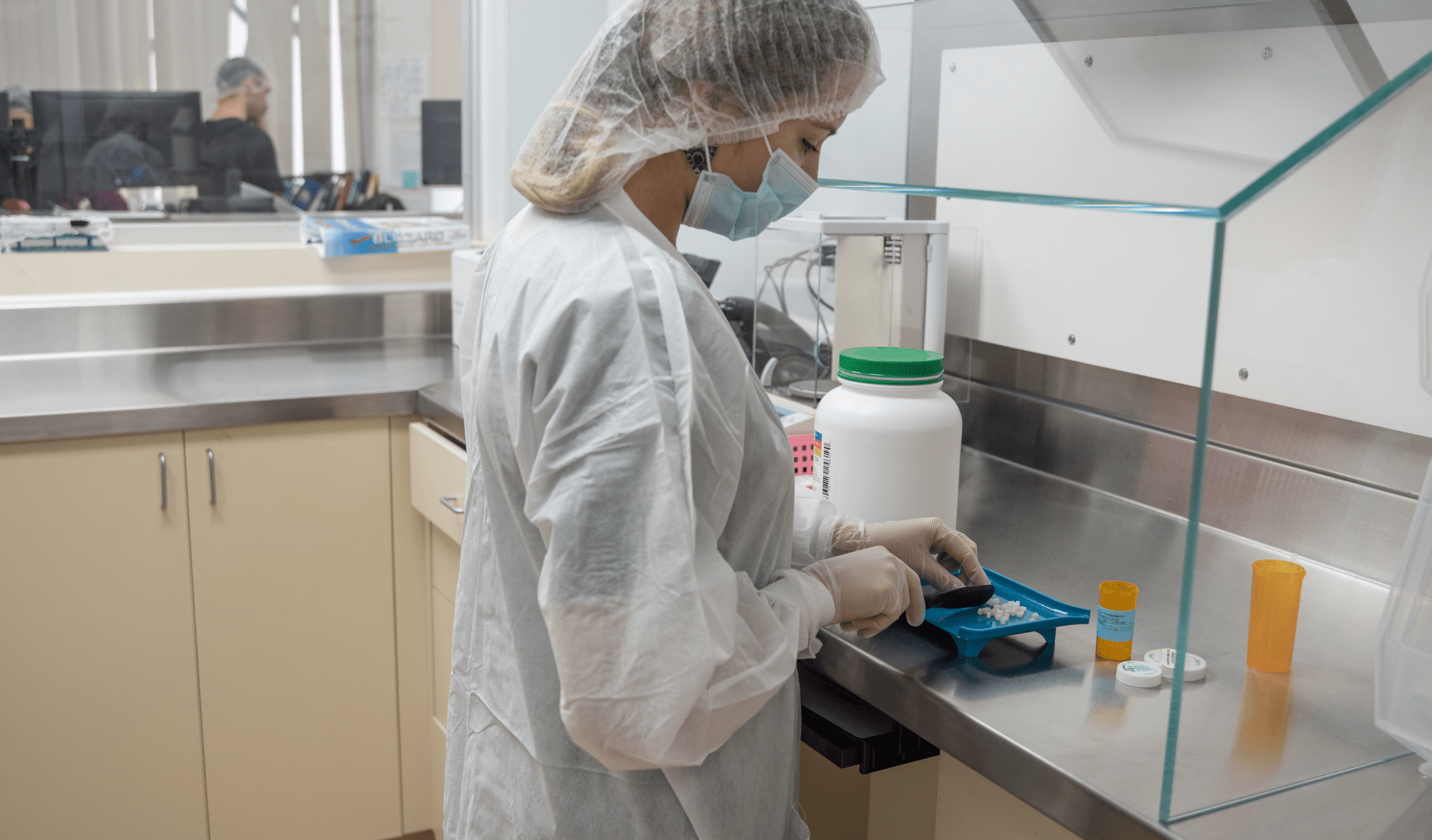 A pharmacist is preparing a compounded semaglutide prescription.