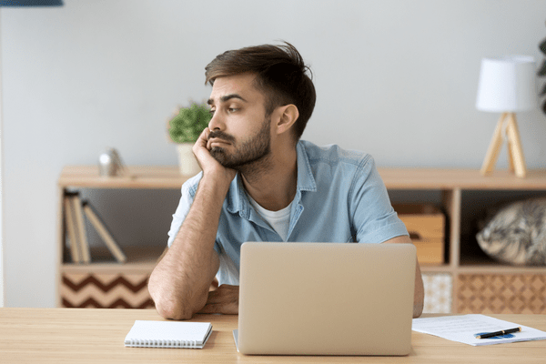 a man daydreaming