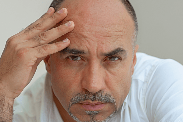 Close up of a man with hair loss