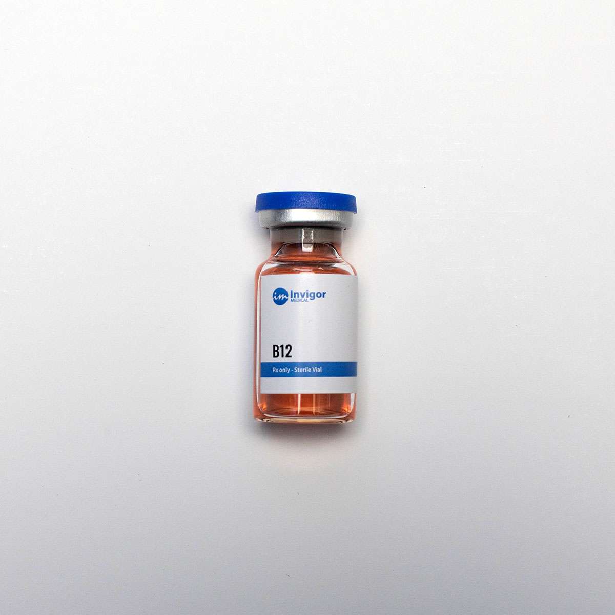 Vial of B12 White Background