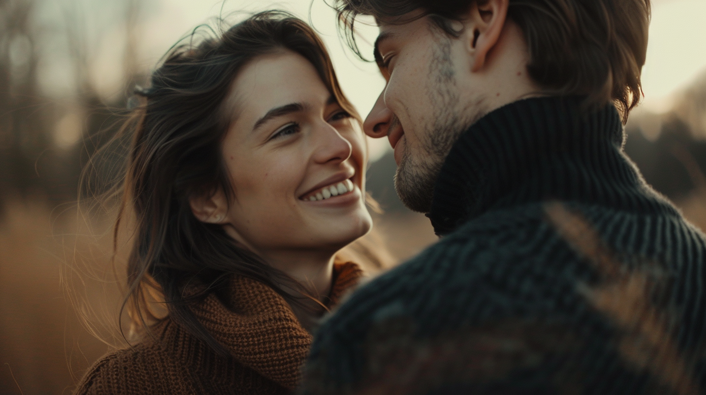A man and woman in love