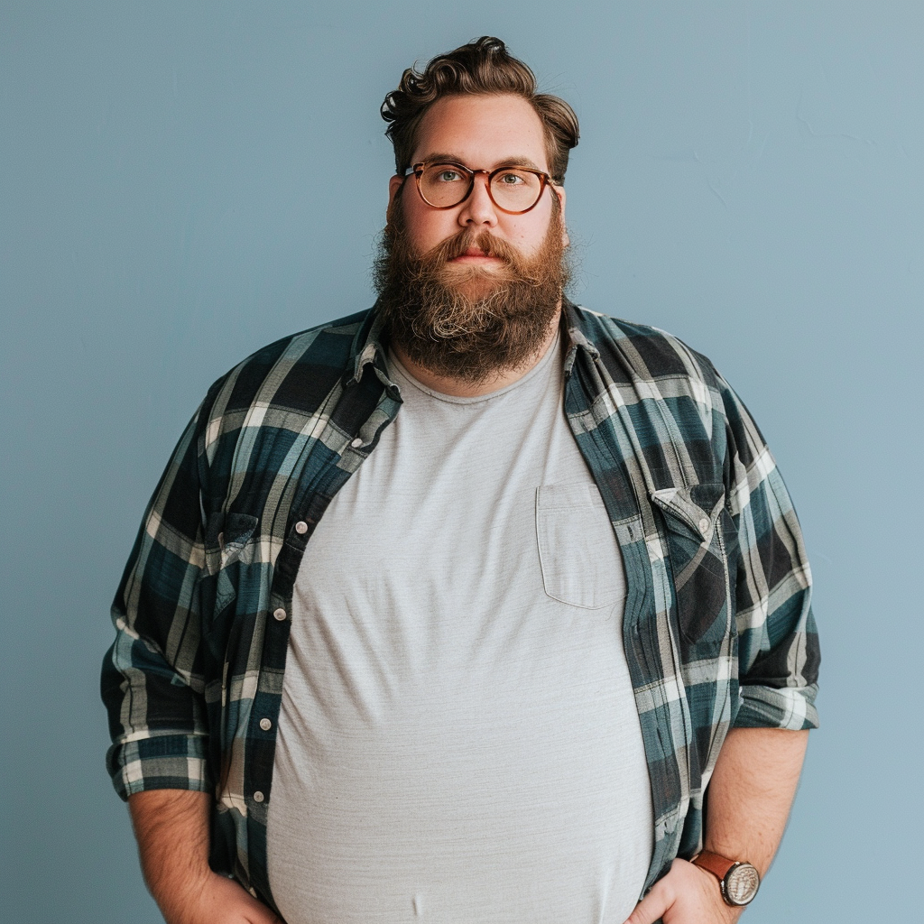 An overweight man