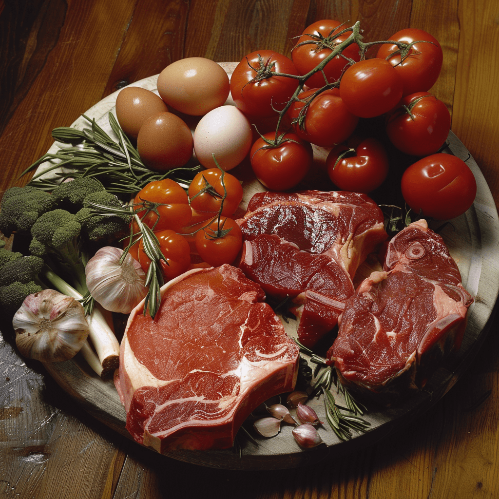 Meat, vegetables, and eggs on a platter - Things To Avoid While Taking Glutathione