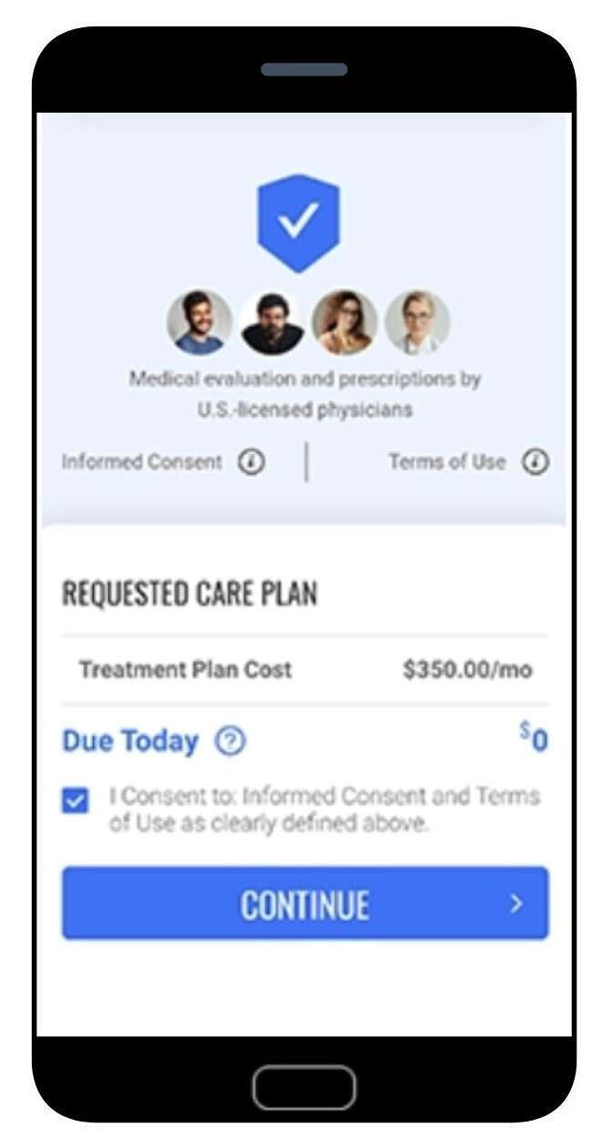 Requested Care Plan on a phone screen