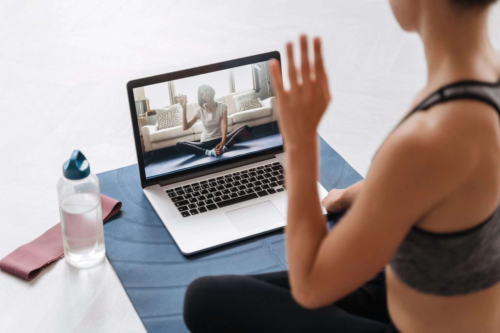 Young fit woman having a meeting with  online weight loss clinics