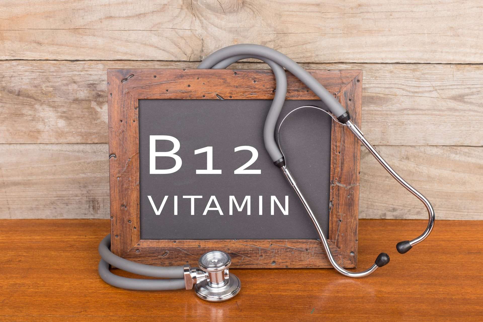 Chalkboard with B12 Vitamin written on it