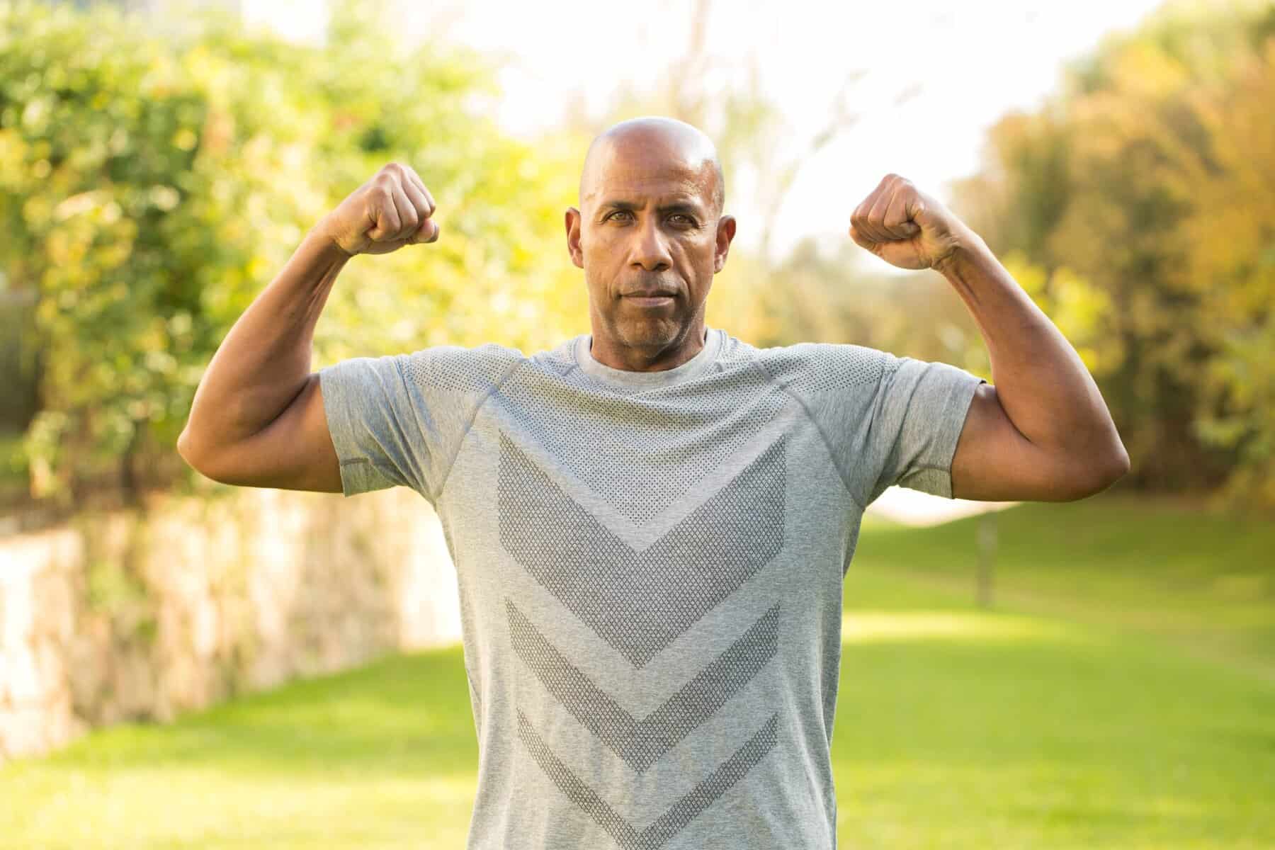 Fit Mature African American Exercising