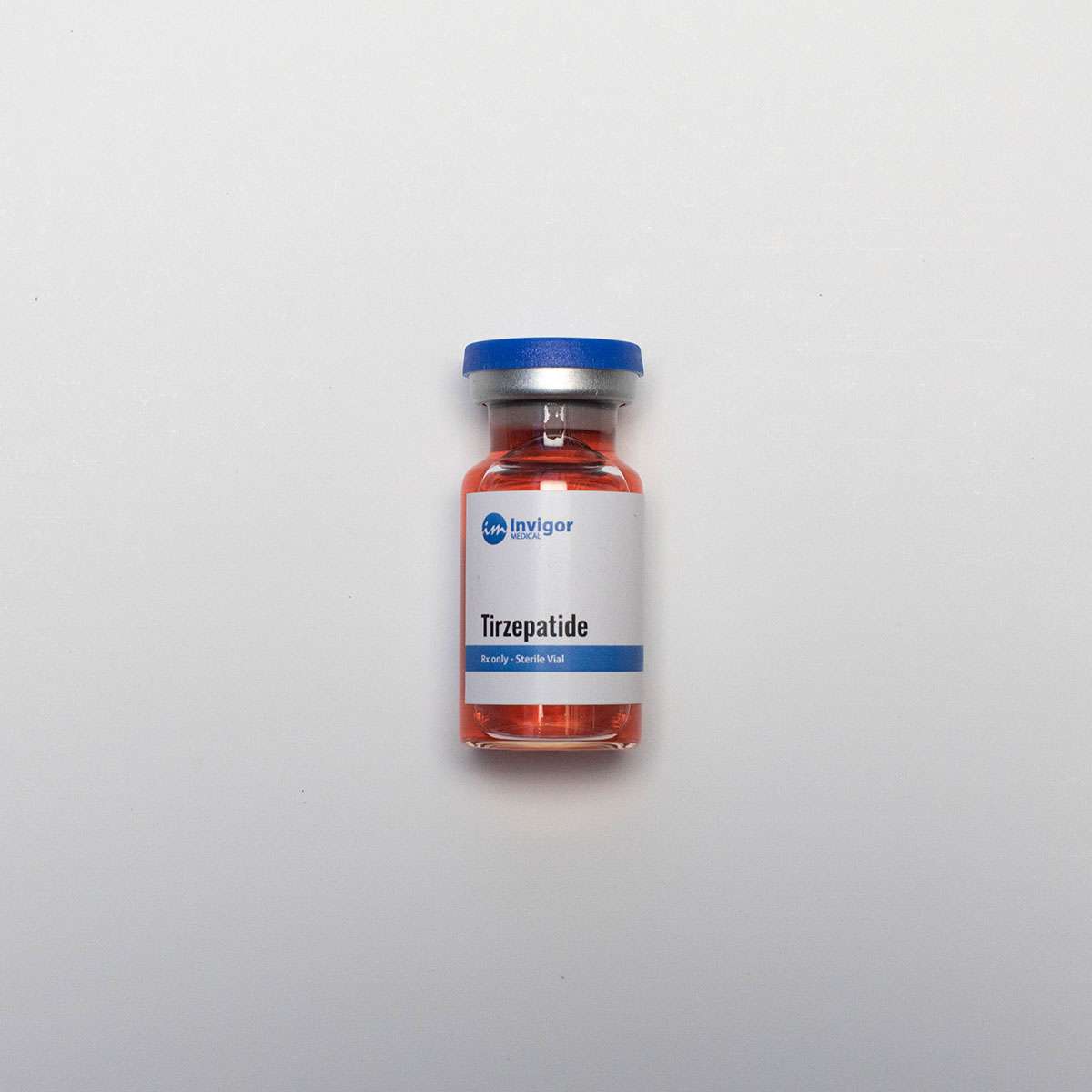 Vial of Tirzepatide White Background